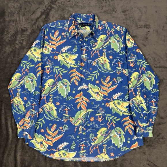 Polo Ralph Lauren Other - Ralph Lauren Hawaiian Button Down Shirt Men's 2XLT Blue Tropical Surfer Vacation